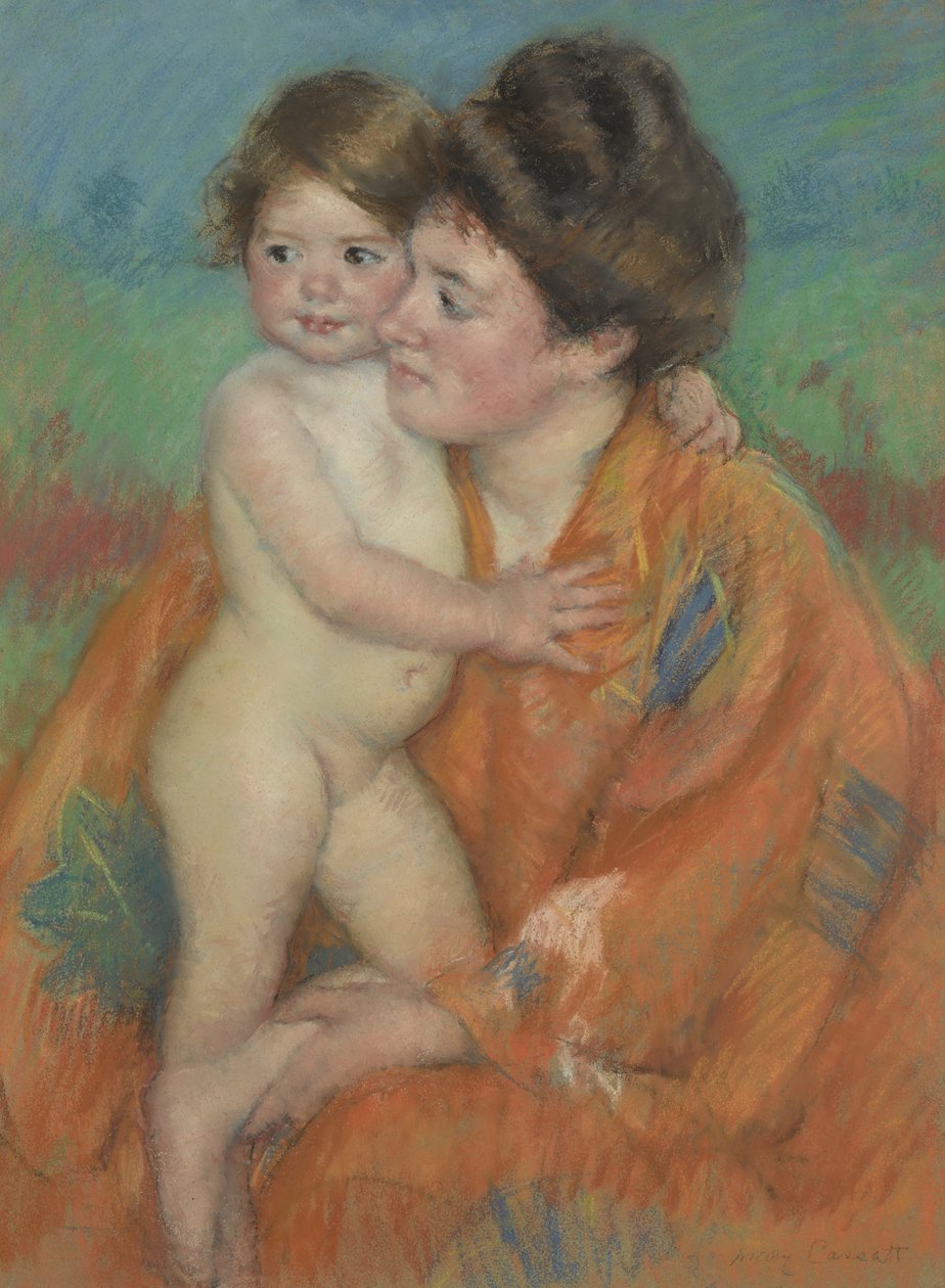 Nainen vauvan kanssa, n. 1902 tekijältä Mary Cassatt