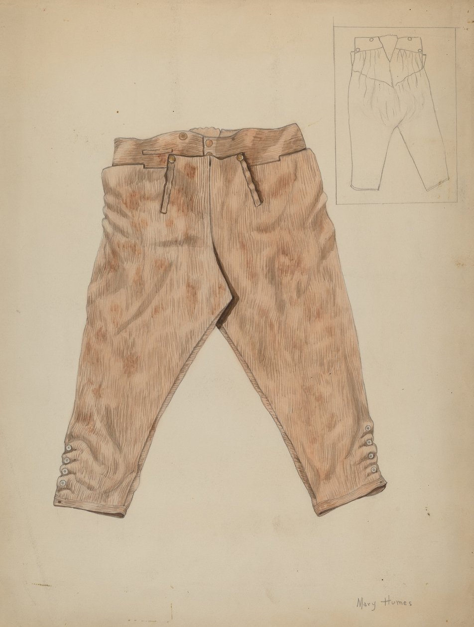 Metsästyshousut, c. 1936. tekijältä Mary E Humes