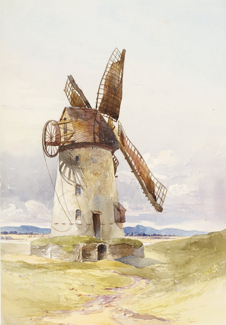 Lytham Mill, n. 1845-1855 (wc paperilla) tekijältä Mary Harper