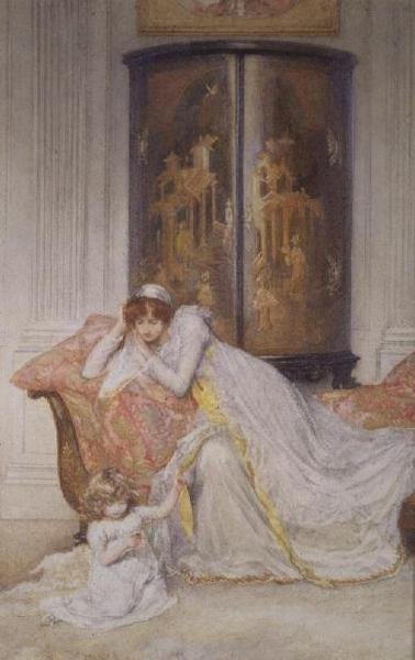 Äiti ja lapsi, n. 1890 tekijältä Mary L. Gow