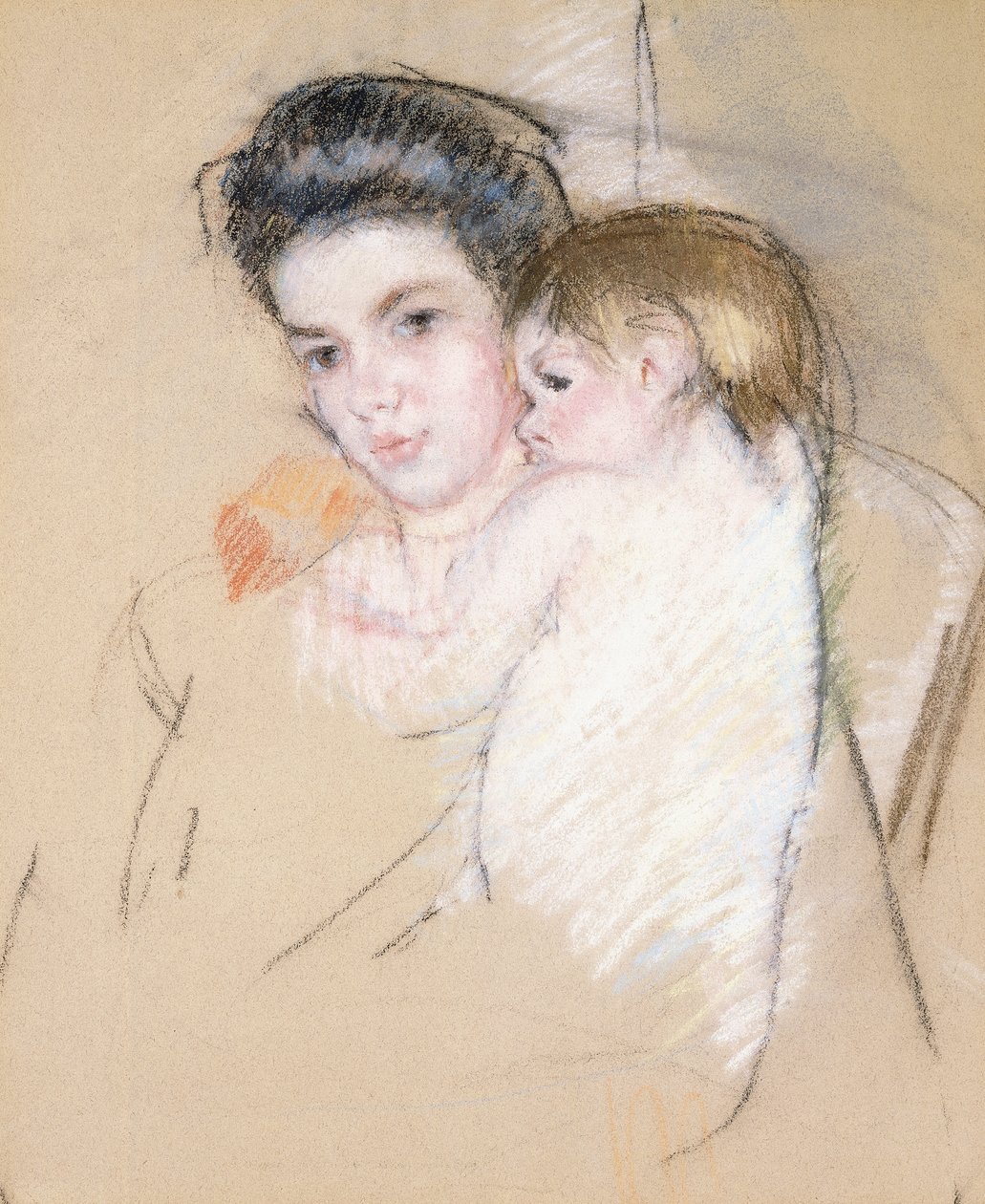 Äiti ja alaston lapsi, tekijältä Mary Cassatt
