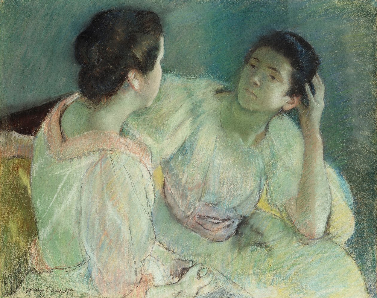 Keskustelu, n. 1896 tekijältä Mary Cassatt