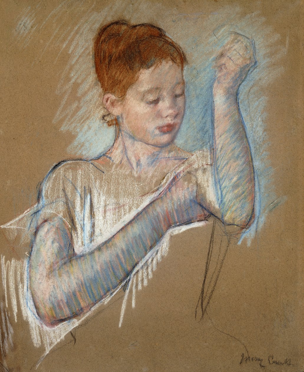 Pitkät hanskat, 1889 tekijältä Mary Cassatt