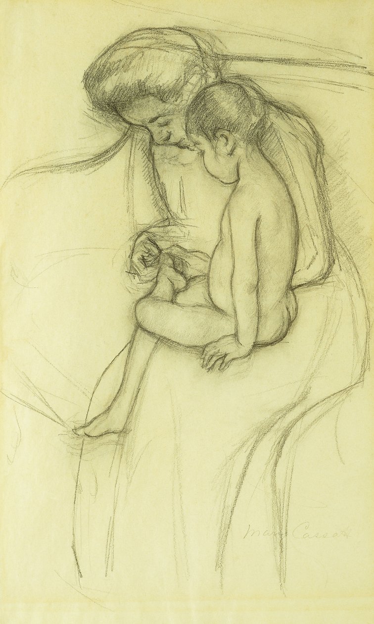 Jalkahoito, n. 1908 tekijältä Mary Cassatt