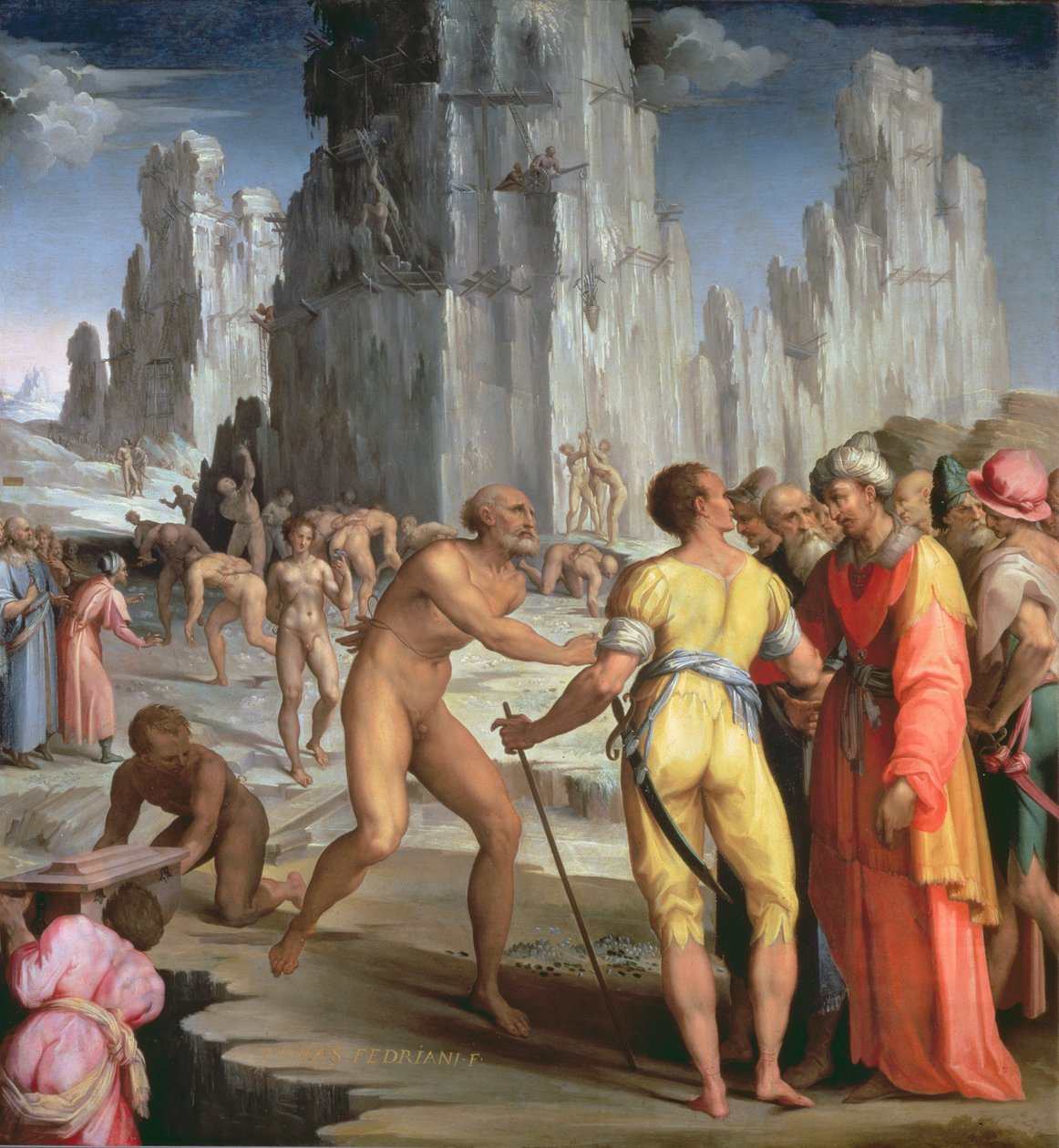 Timanttikaivos, 1570-71 (paneeli) tekijältä Maso da San Friano