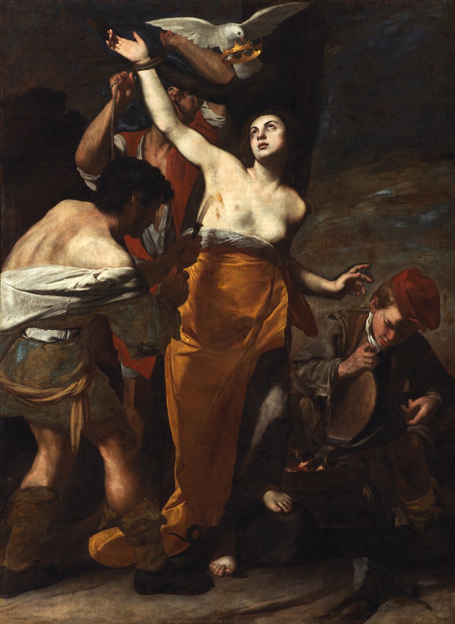Pyhän Agathan marttyyrikuolema, noin 1619. tekijältä Massimo Stanzione