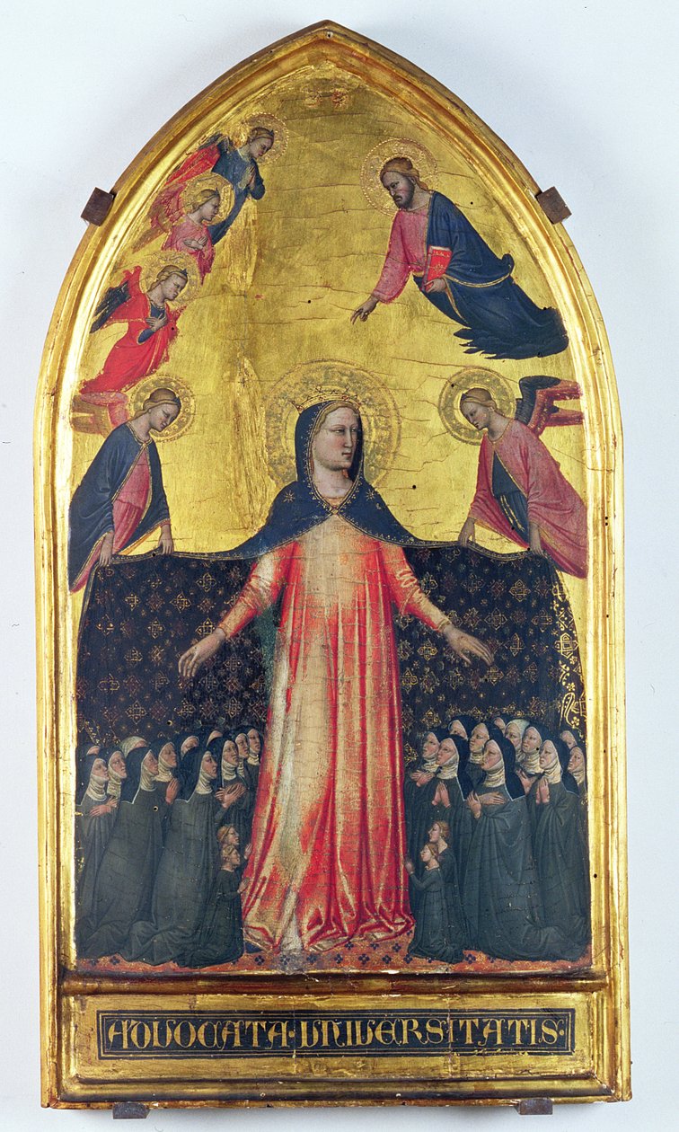 Madonna of Mercy (tempera paneelissa) tekijältä Master of the Accademia Madonna