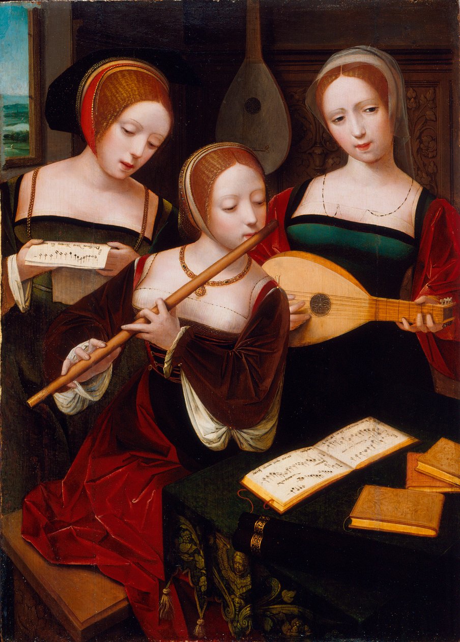 Kolme muusikkoa, noin 1530 tekijältä Master of the Female Half Lengths