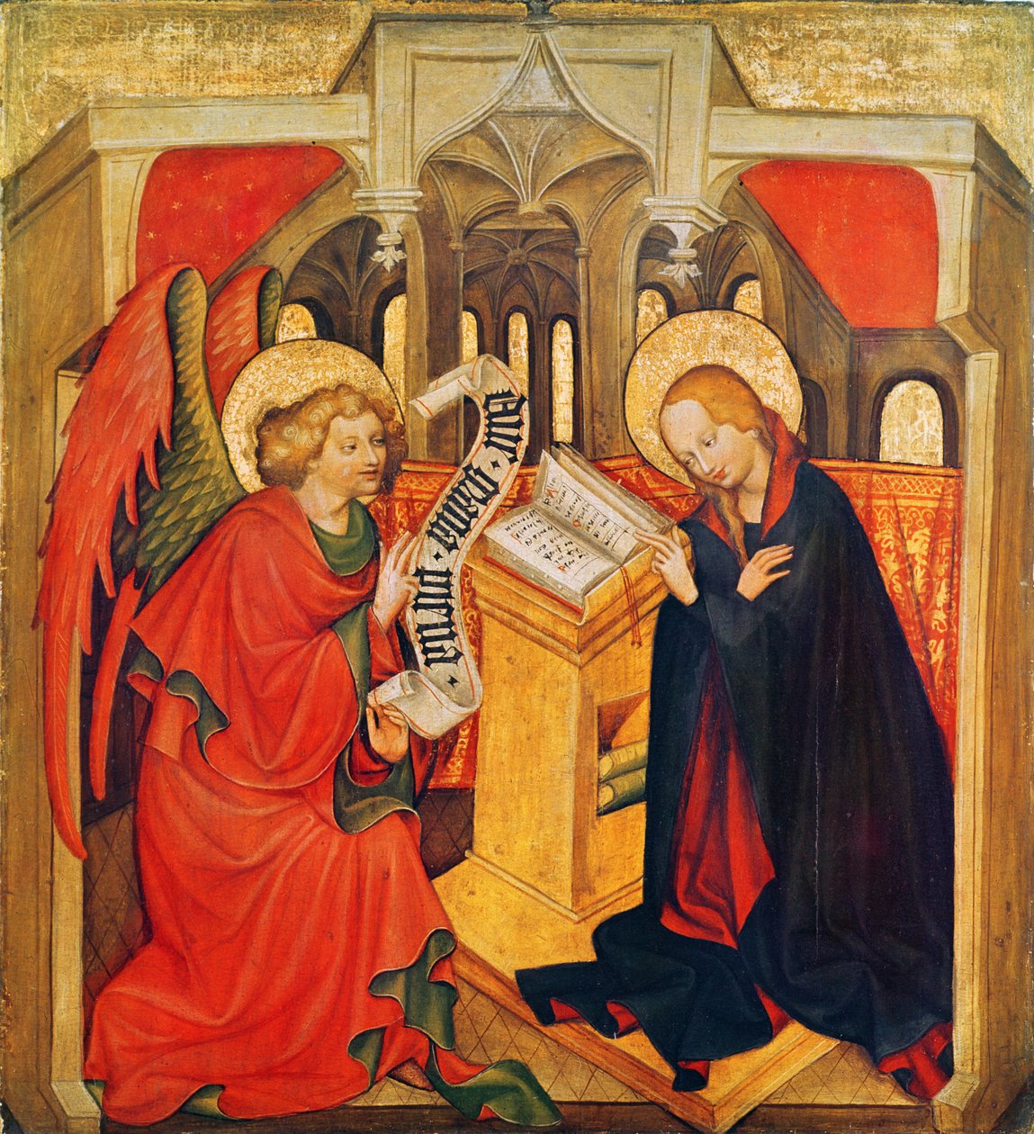 The Annunciation, n. 1430-50 (tempera paneelissa) tekijältä Master of the St. James Altarpiece