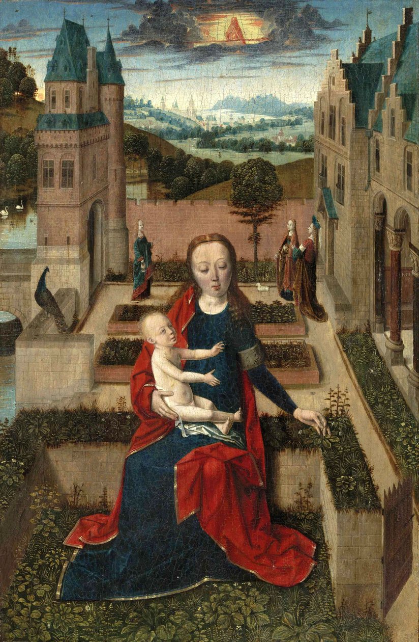 Madonna ja lapsi puutarhassa tekijältä Master of the Tiburtine Sibyl