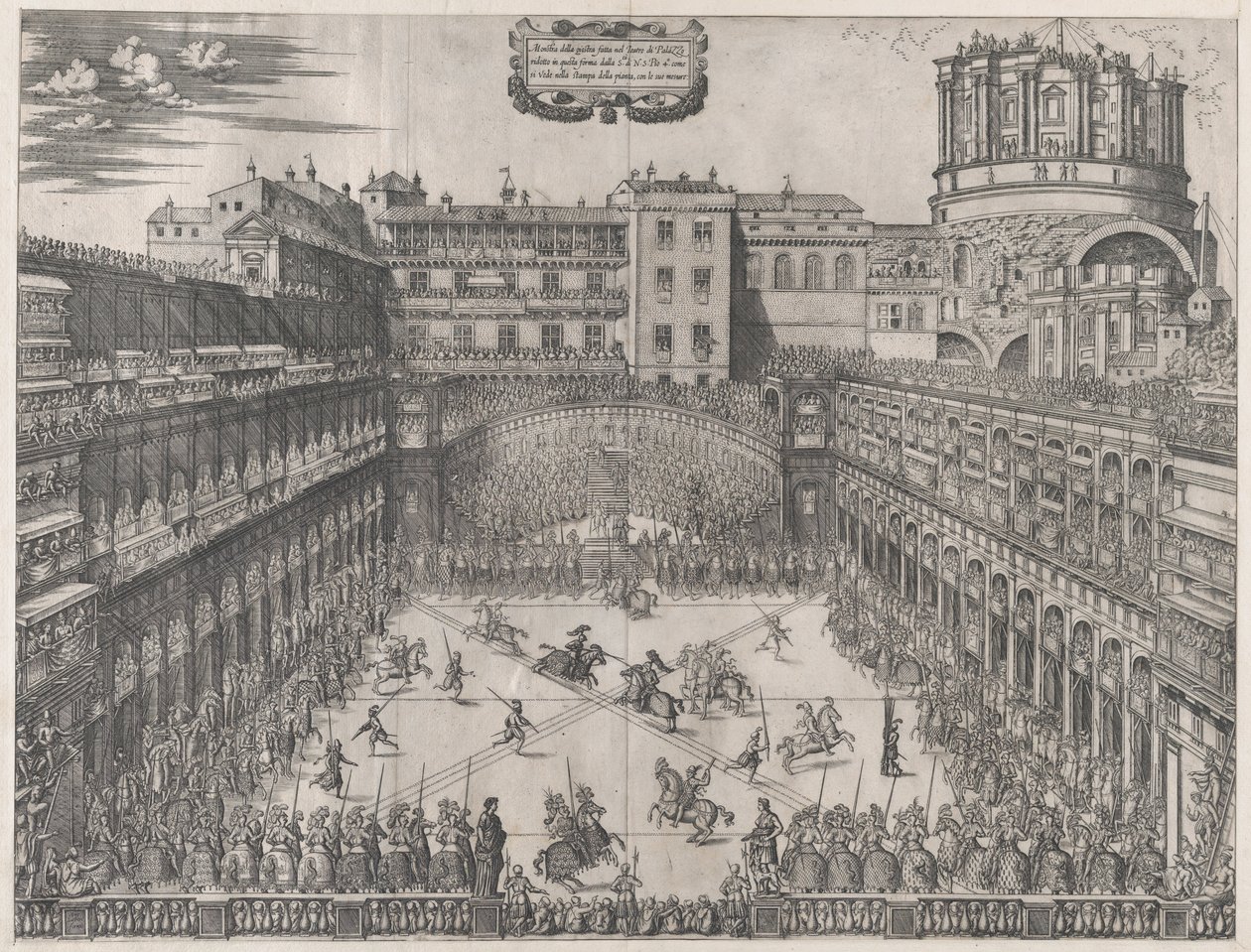 Rooman loiston peili: Vatikaanin turnaus, 1565, 1565. tekijältä Master HCB