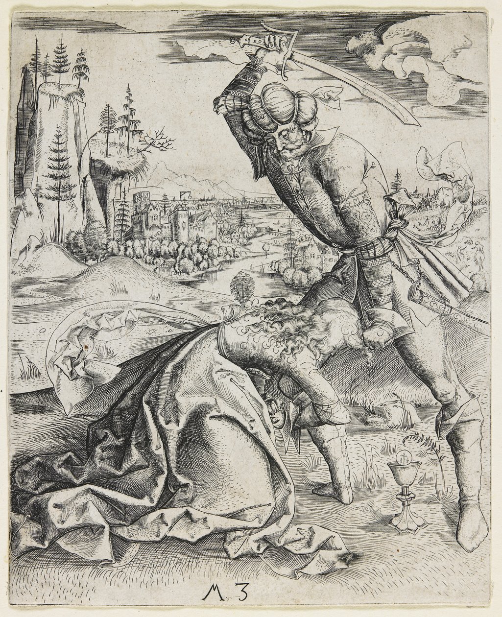 Pyhän Barbaran mestaaminen, noin 1501. tekijältä Master MZ