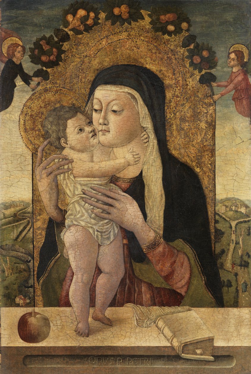 Neitsyt ja lapsi, n. 1470-1500 tekijältä Master P. Petrus