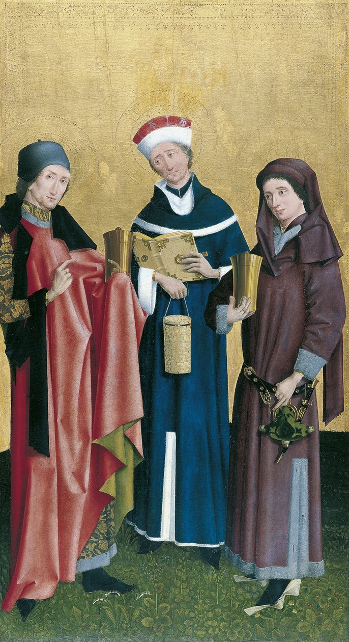 Pyhät Cosmas, Damian ja Pantaleon tekijältä Master of Cologne