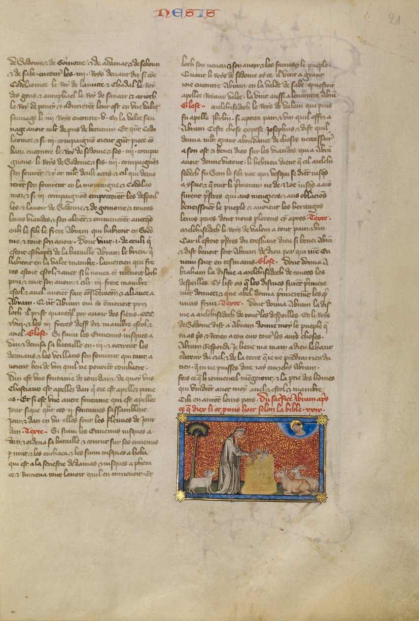 Abraham alttarilla tekijältä Master of Jean de Mandeville