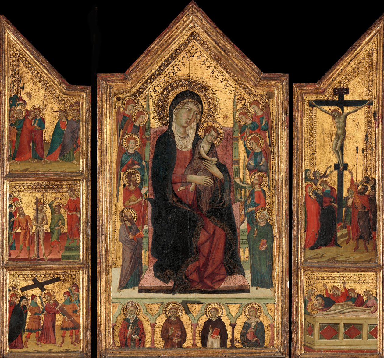 Madonna ja lapsi istuivat. tekijältä Master of Monte Oliveto