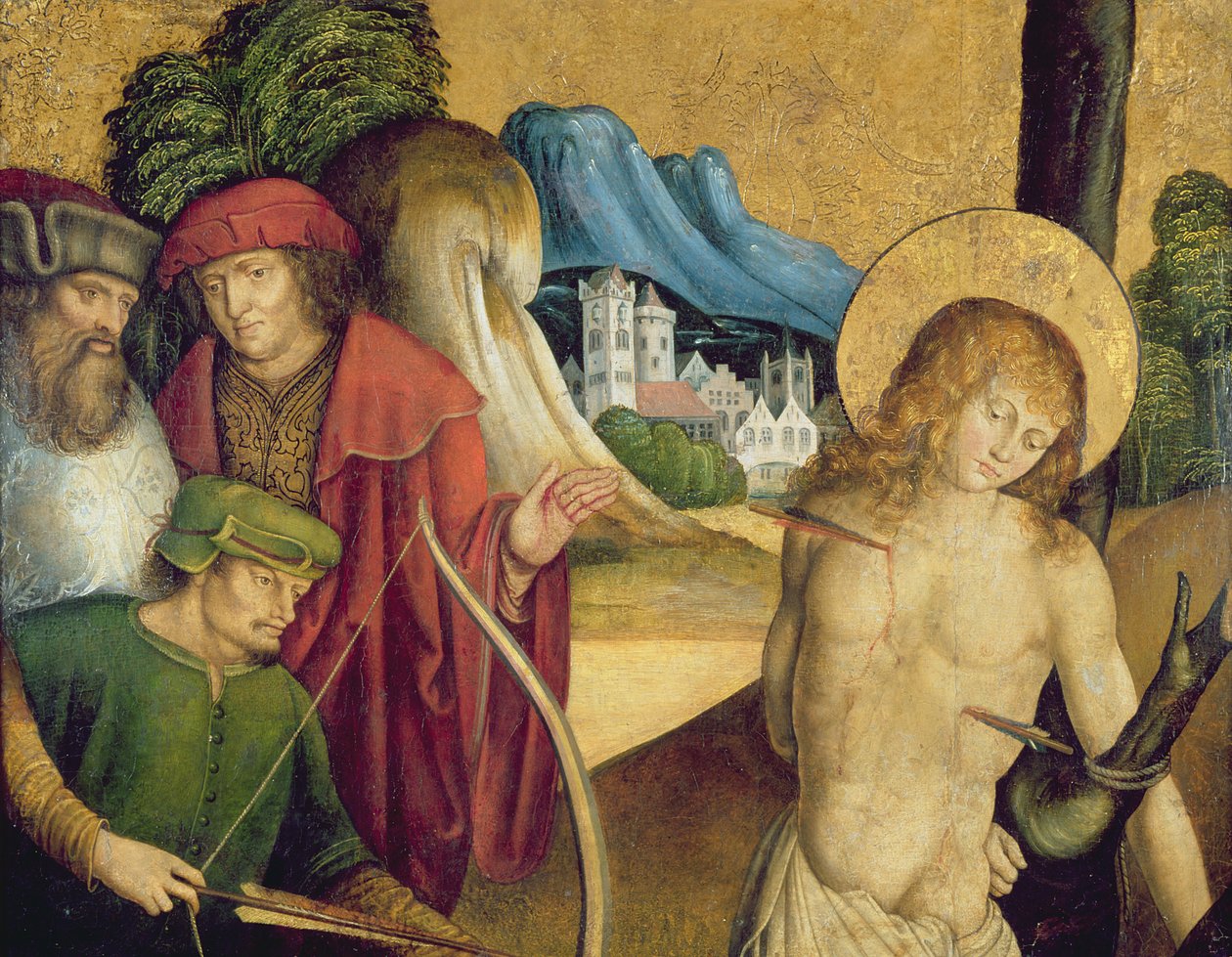 Pyhän Sebastianin marttyyrius, noin 1505-10. tekijältä Master of Sigmaringen