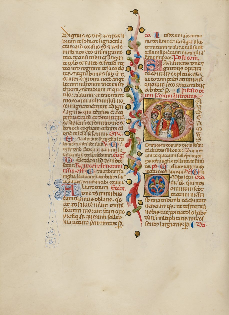 Alkukirjain G: All Saints tekijältä Master of the Brussels Initials