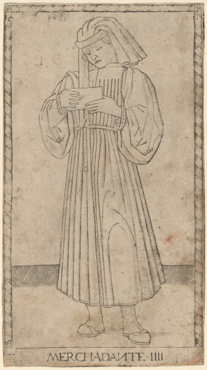 Merchadante (kauppias) tekijältä Master of the E Series Tarocchi