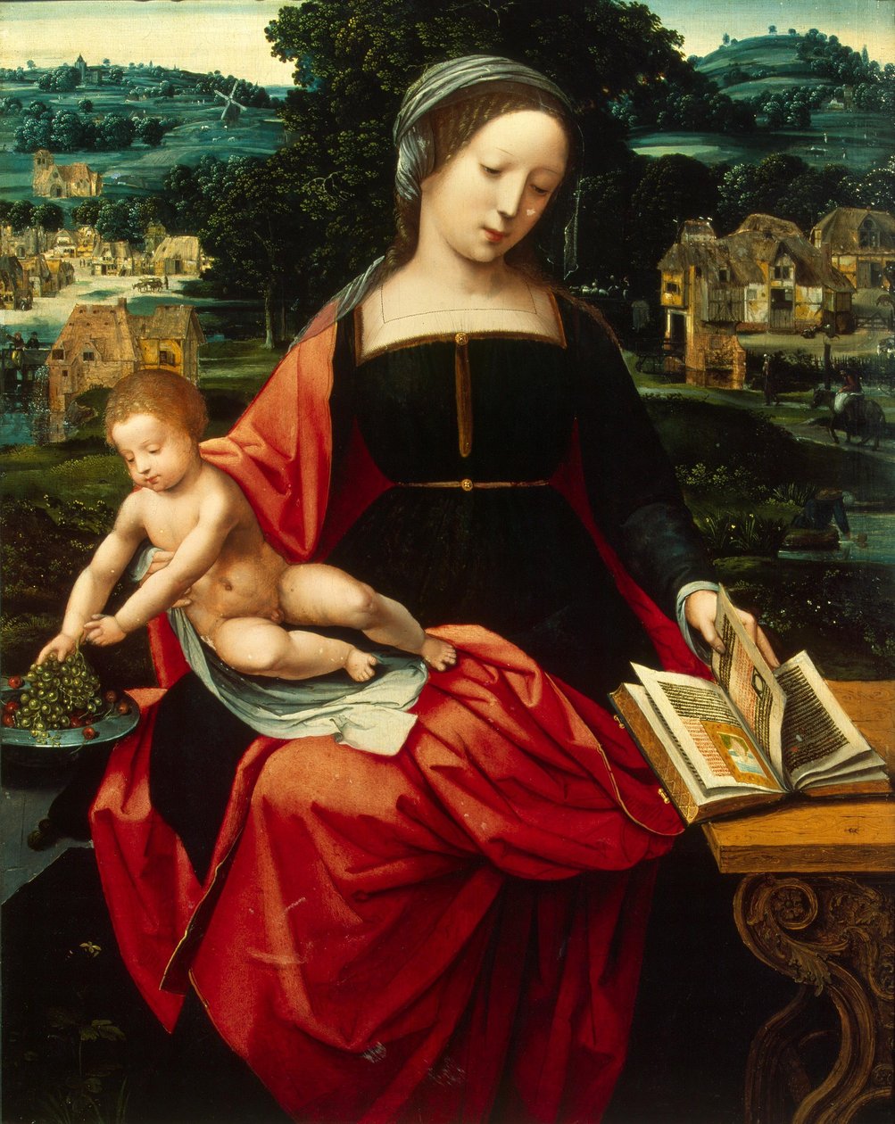 Madonna ja lapsi tekijältä Master of the Female Half Lengths