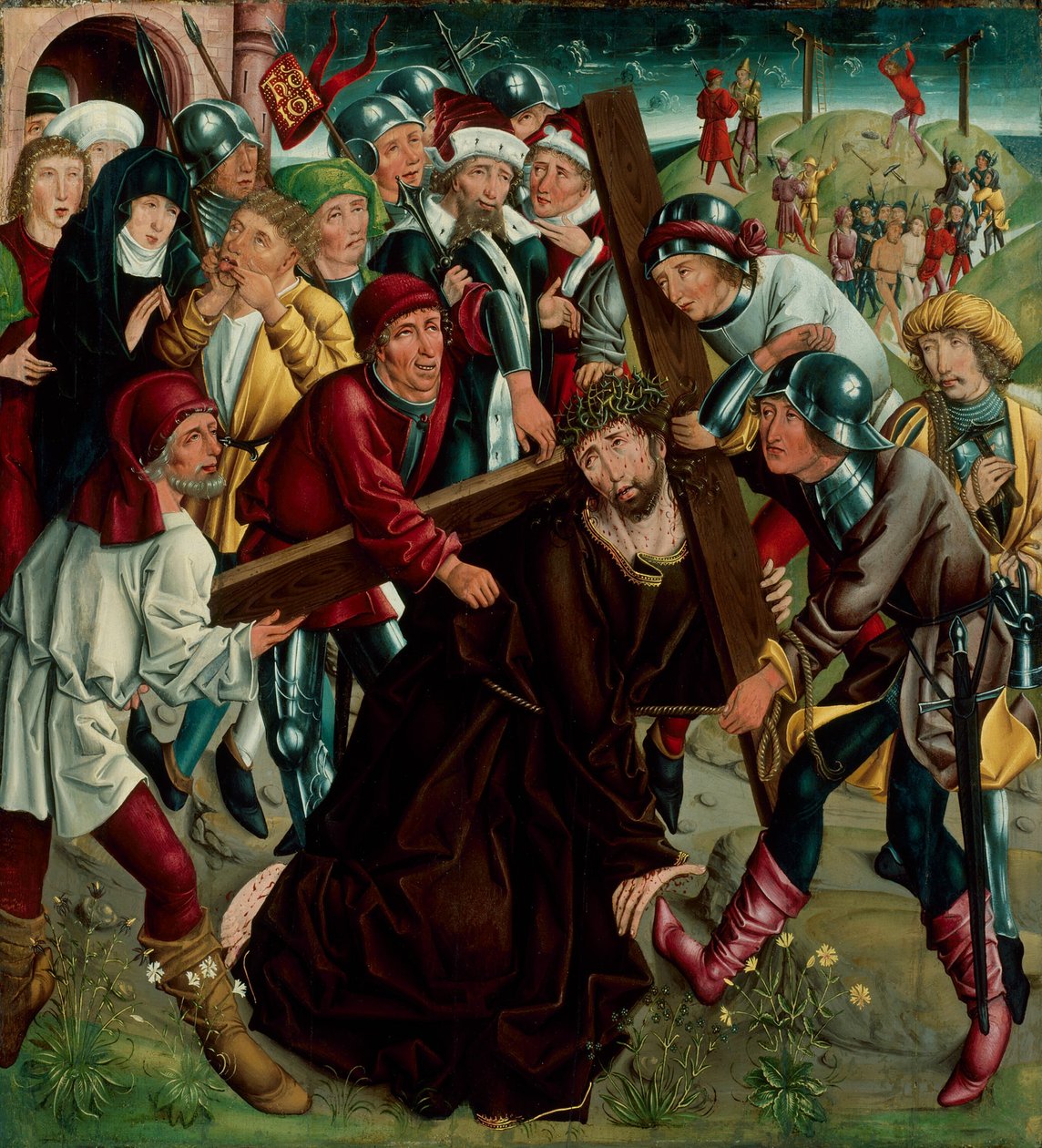 Kristus kantaa ristiä tekijältä Master of the Freising Visitation