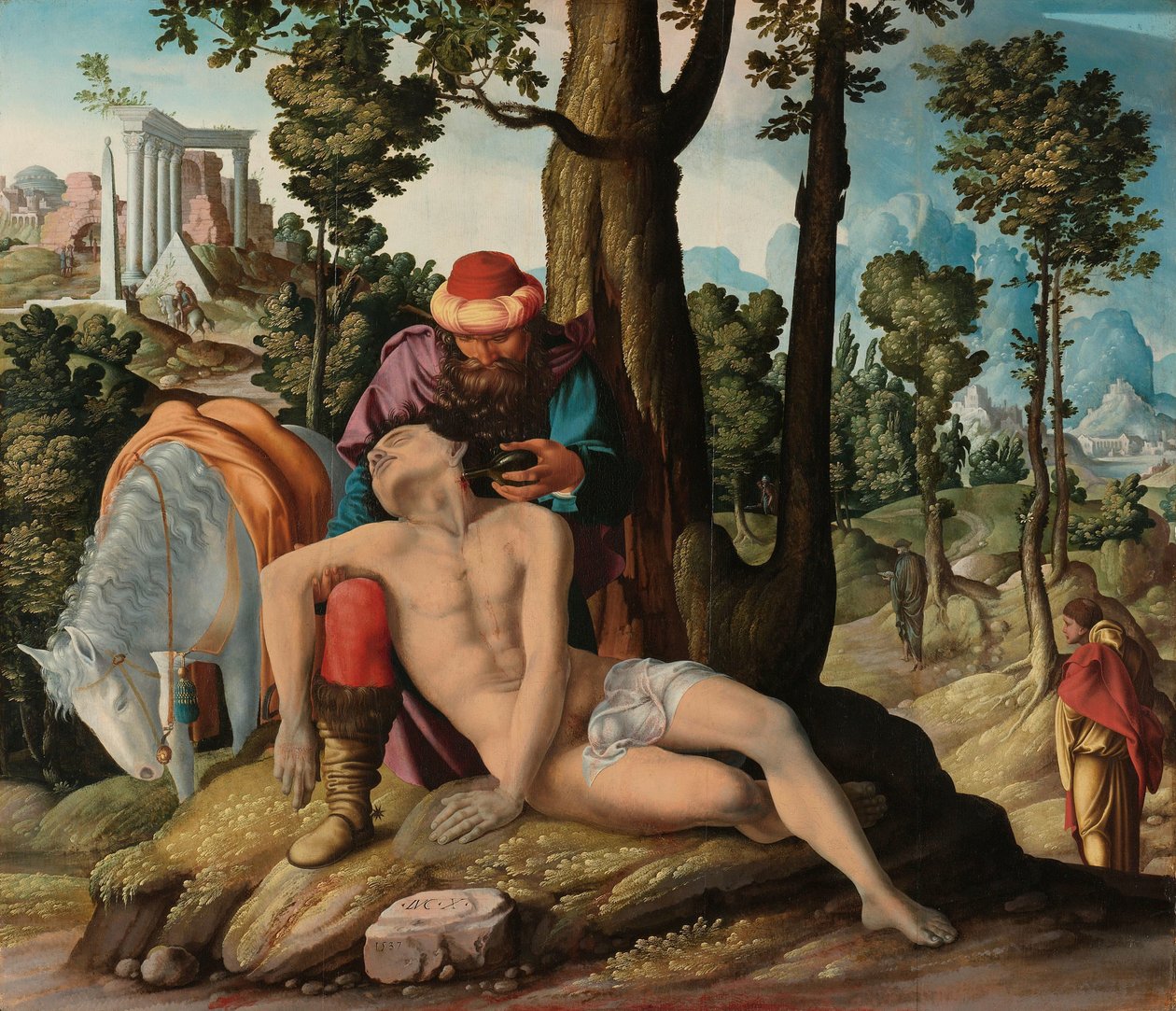 Laupias samarialainen tekijältä Master of the Good Samaritan