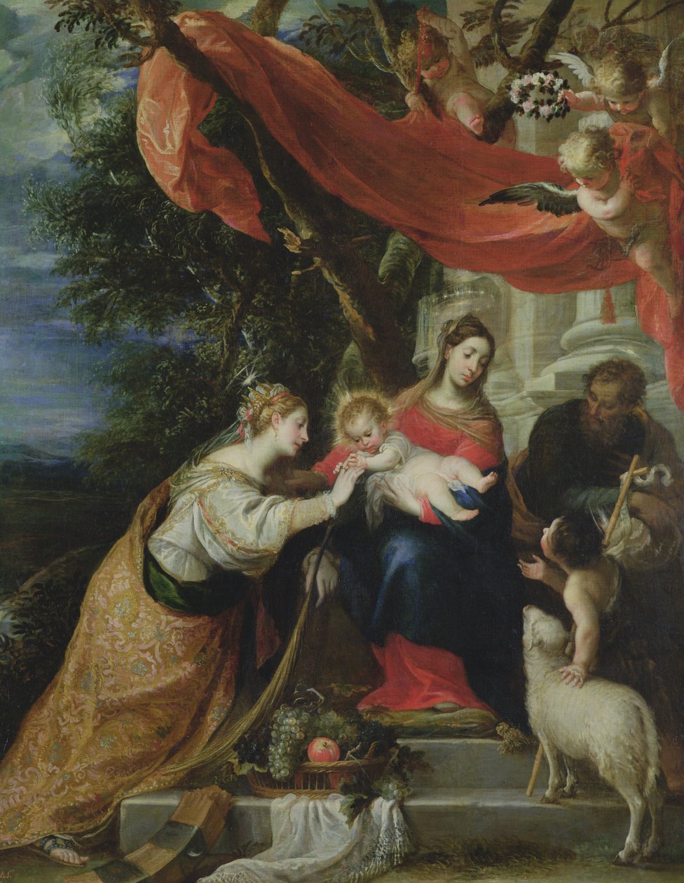Pyhän Katariinan mystinen kihlaus, 1660 tekijältä Mateo Cerezo