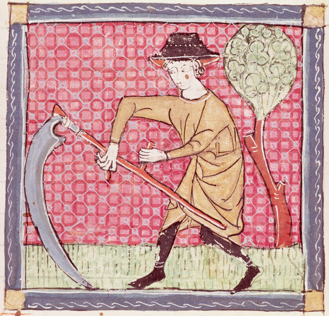 Fol.58v Kesäkuu: Heinänteko tekijältä Matfre Ermengaut