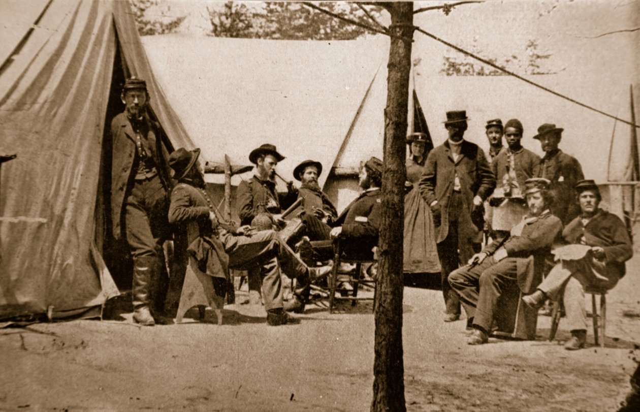 Kapteeni Wileyn leiri, päällikkö Stoningtonin asemalla, 1861-65 tekijältä Mathew B. Brady