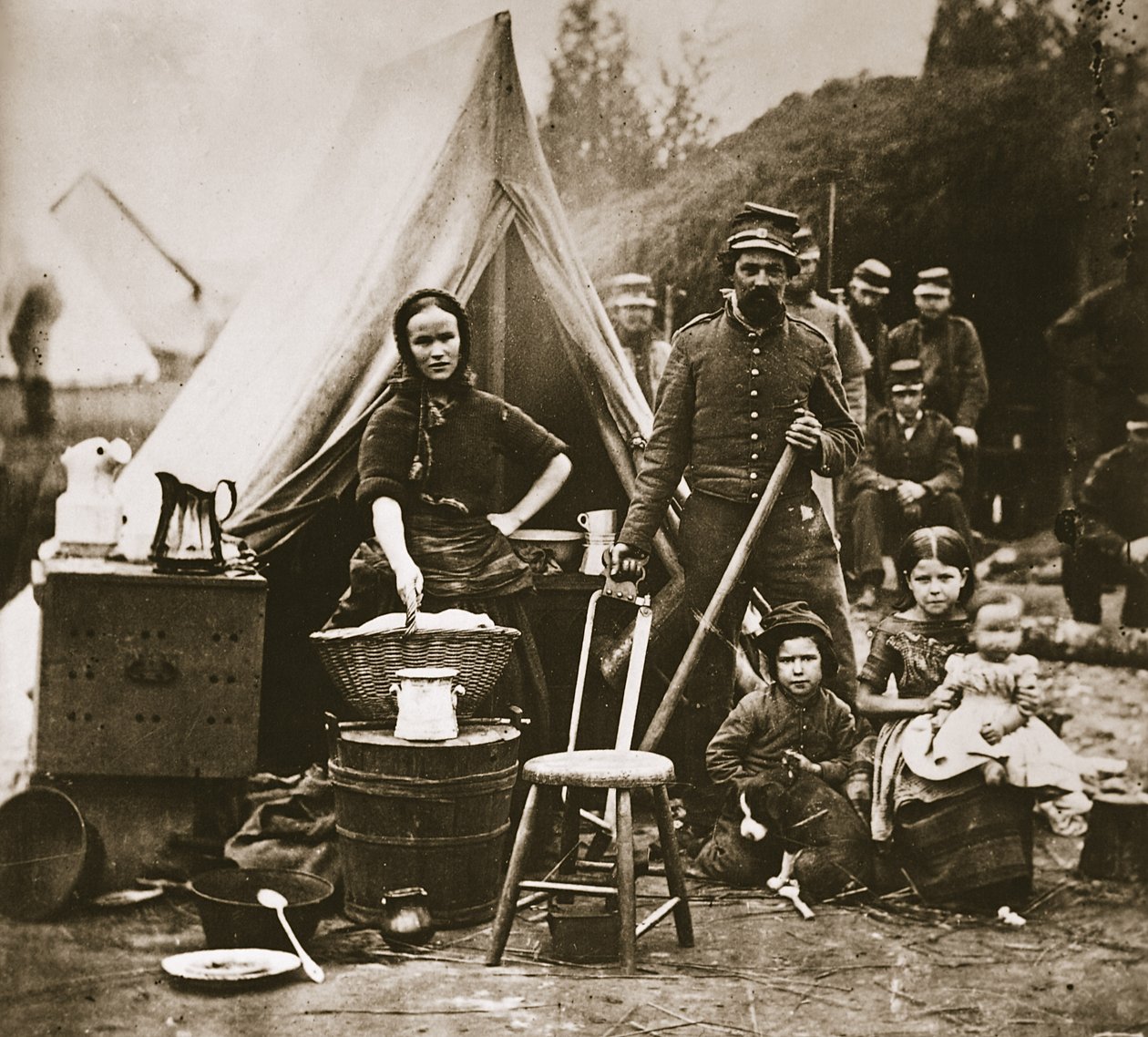 Pennsylvanian 31. jalkaväen leiri lähellä Fort Slocumia, 1862 (syväpaino) tekijältä Mathew B. Brady