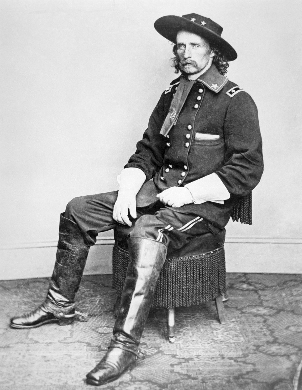 Kenraali George A. Custer (m/w kuva) tekijältä Mathew Brady