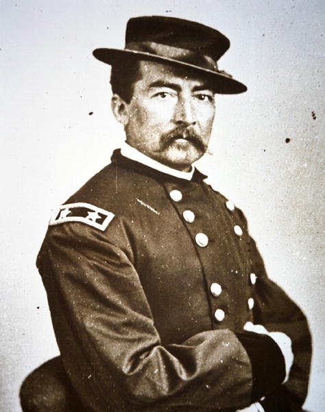 Kenraali Philip H. Sheridan (1831-88) (valkovalkoinen) tekijältä Mathew Brady