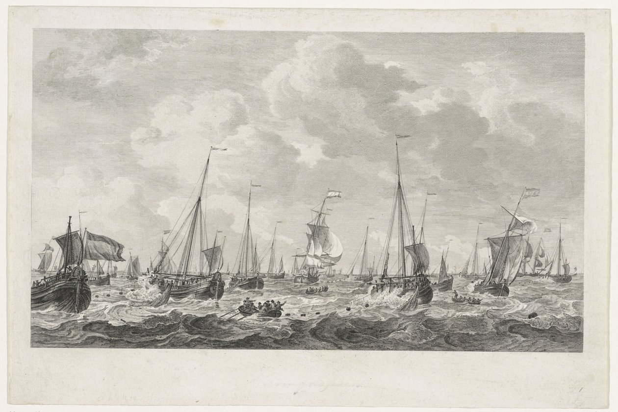 Silakkakalastus, 1781 tekijältä Mathias de Sallieth