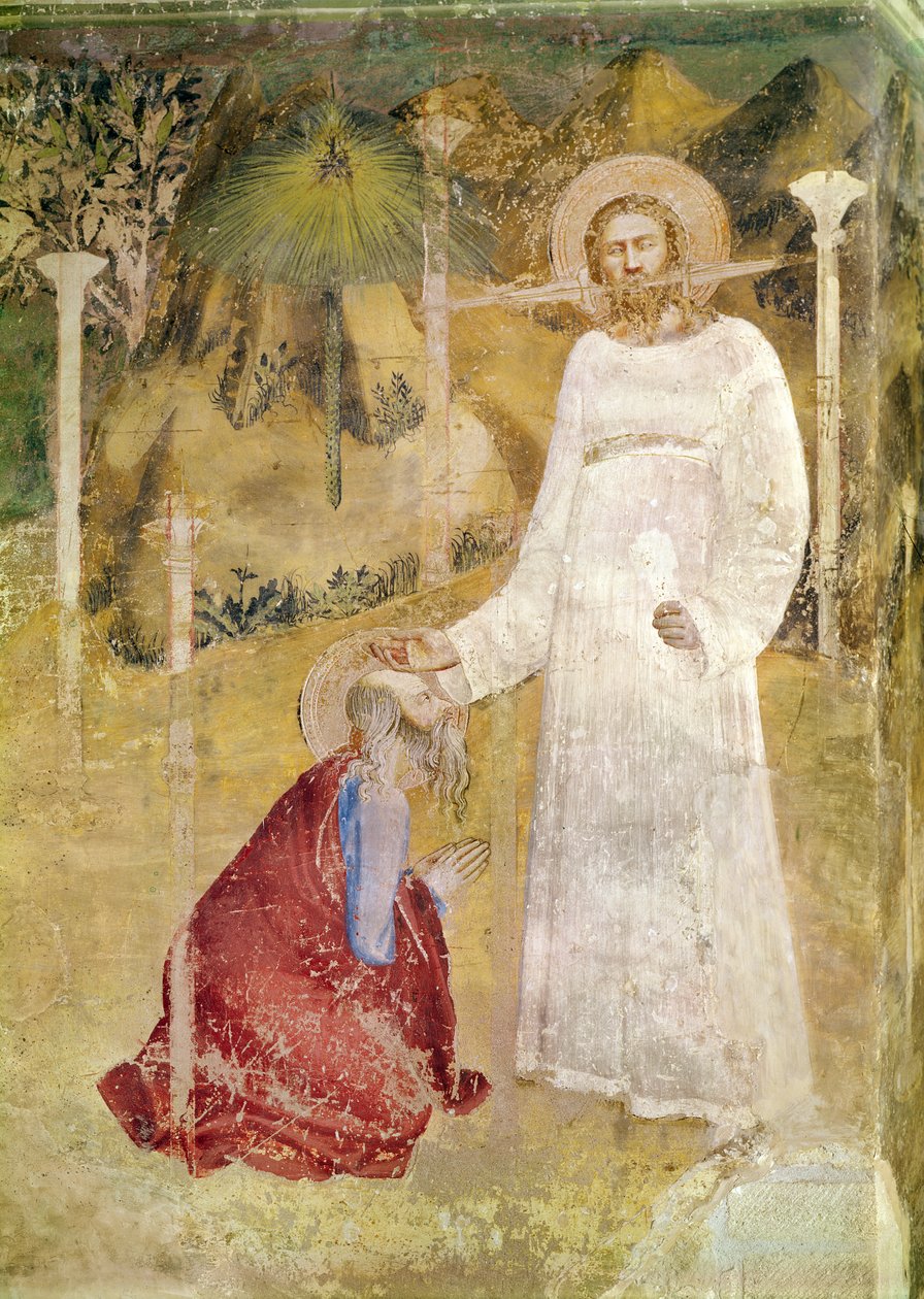 Pyhän Johanneksen näky Patmoksella, yksityiskohta Pyhän Johanneksen kappelista, 1344-45 tekijältä Matteo di Giovanetto da Viterbo