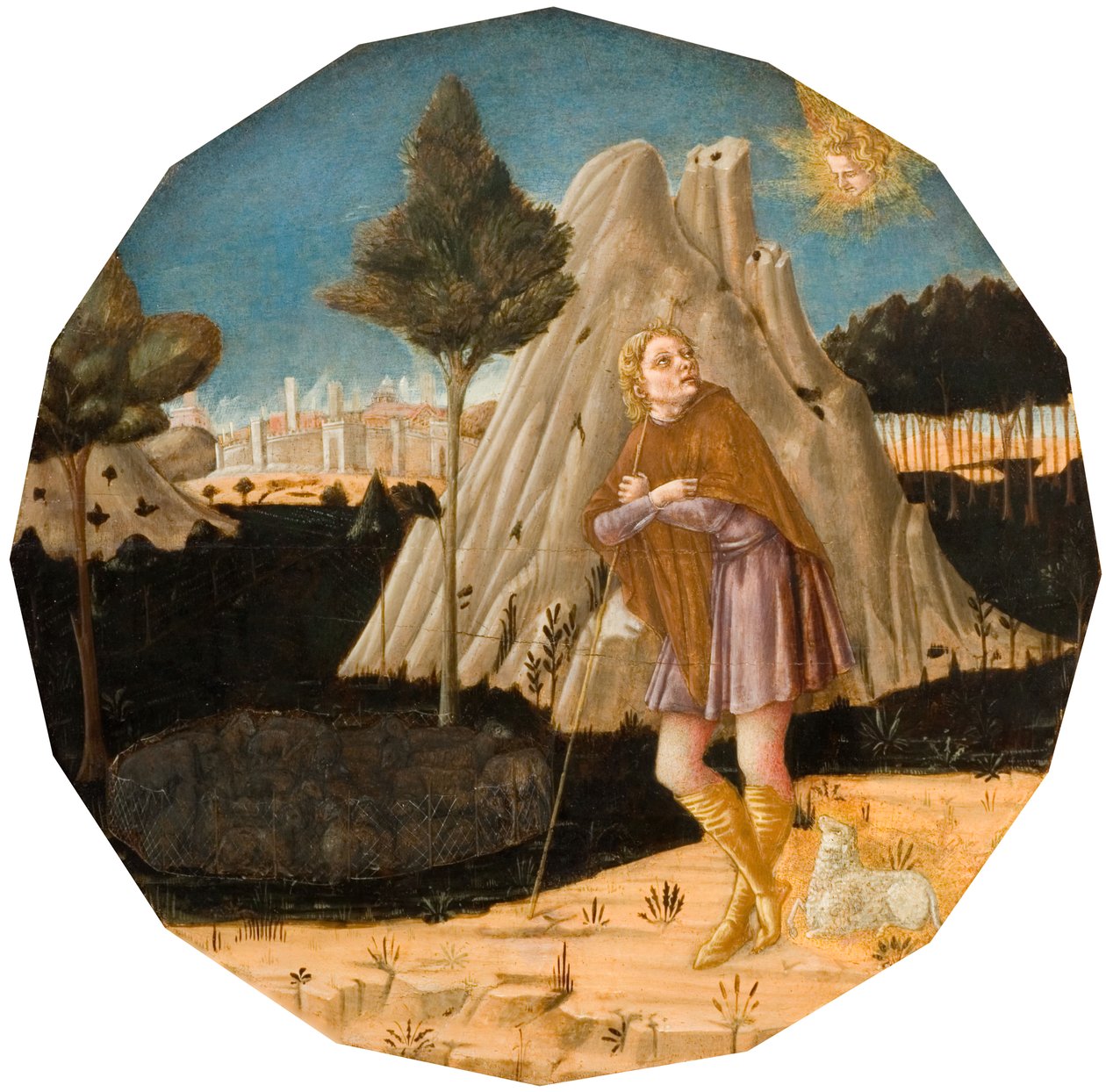 Enkeli ilmestyy Joachimille, 1500. tekijältä Matteo di Giovanni