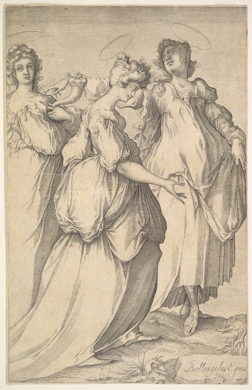 Kolme Haloed Naisfiguuria, n. 1610-50. tekijältä Matthaus Merian