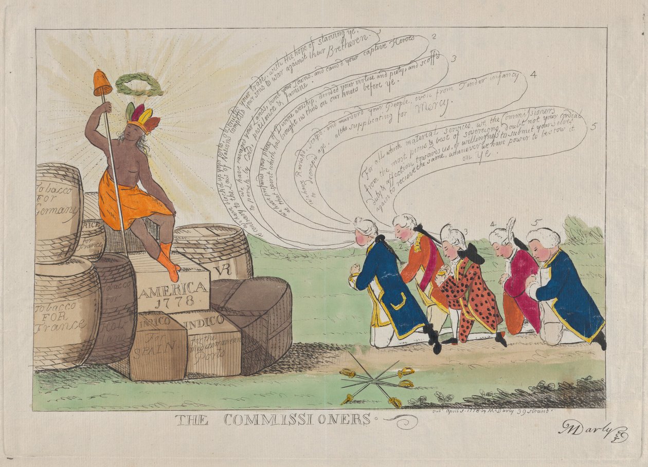 Komissaarit, 1. huhtikuuta 1778. tekijältä Matthew Darly