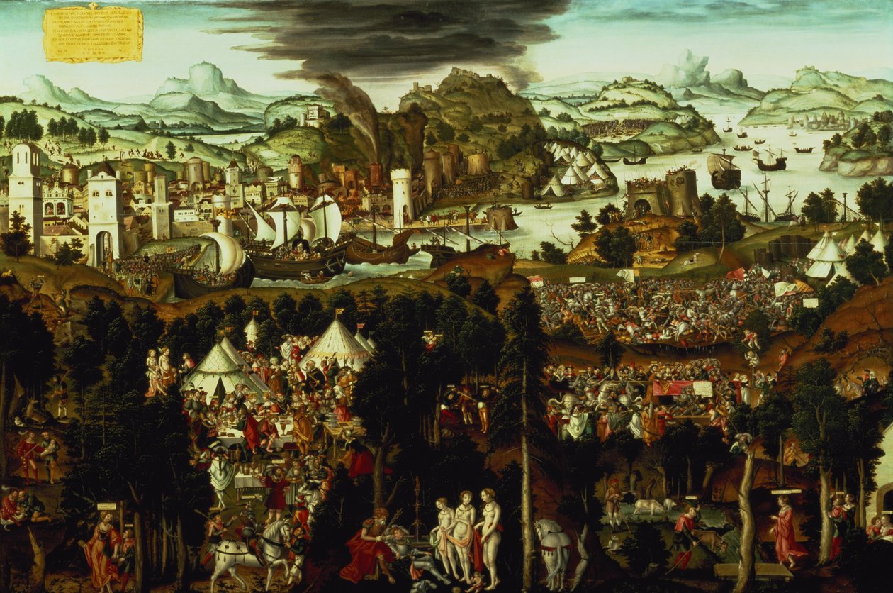 Pariisin tuomio ja Troijan sota, 1540 (katso lisätietoja kohdasta 95096) tekijältä Matthias Gerung or Gerou
