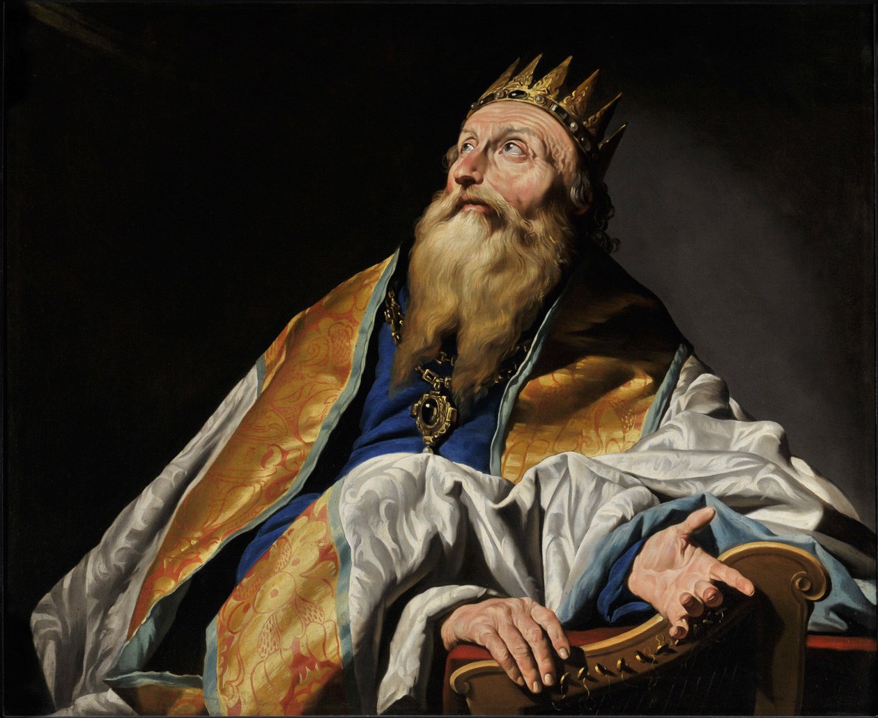 Kuningas Daavid tekijältä Matthias (c.1600 p.1650) Stomer