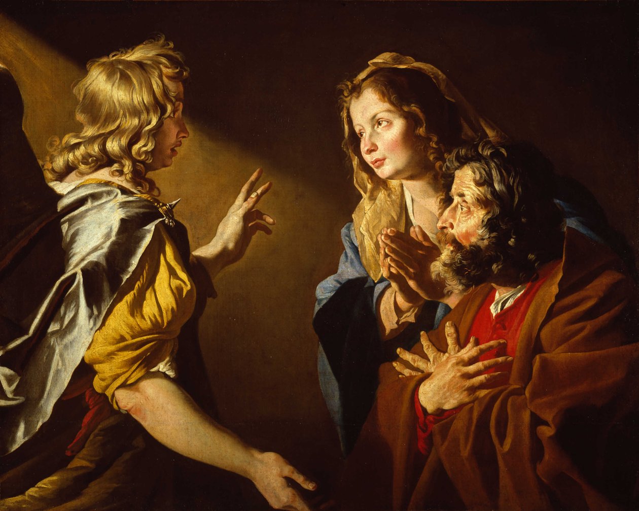 Ilmoitus Simsonin syntymästä, n. 1630-1631. tekijältä Matthias Stomer
