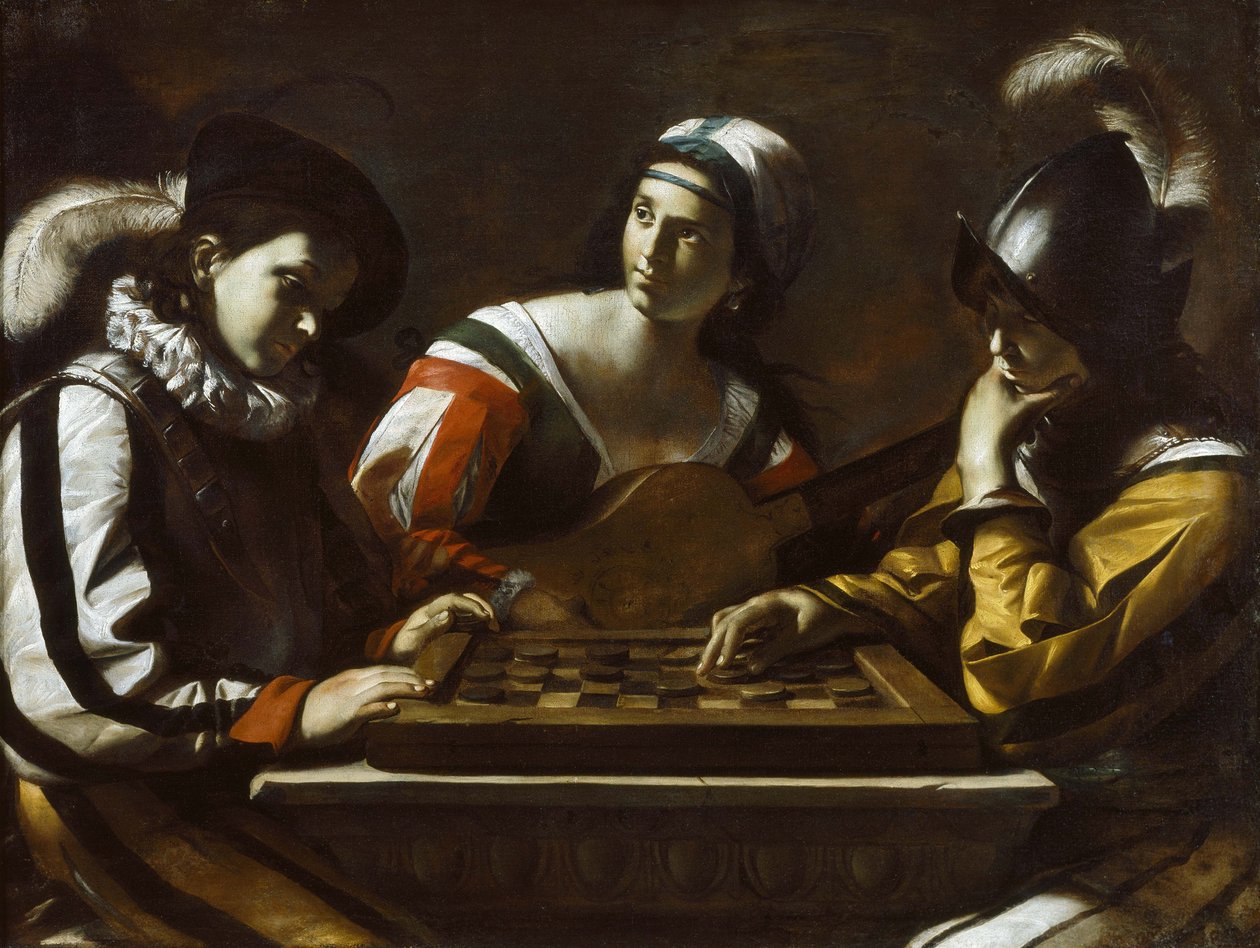 Piirrospeli, 1630-luku tekijältä Mattia Preti