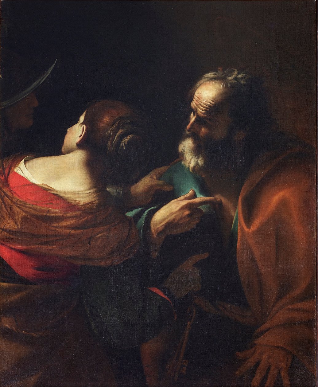 Pyhän Pietarin kieltäminen, noin 1637-1640. tekijältä Mattia Preti
