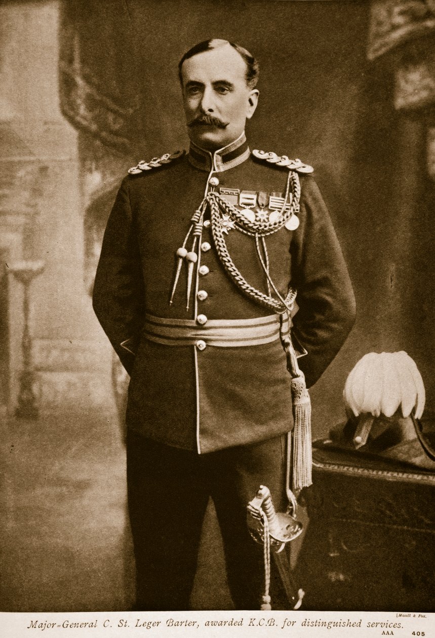 Kenraalimajuri C. St. Leger Barter, palkittu K.C.B. ansioituneille palveluille, 1914-1919 tekijältä Maull and Fox