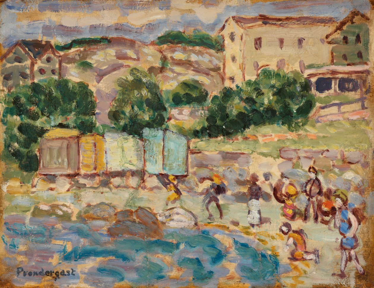 Ranta ja kylä tekijältä Maurice Brazil Prendergast