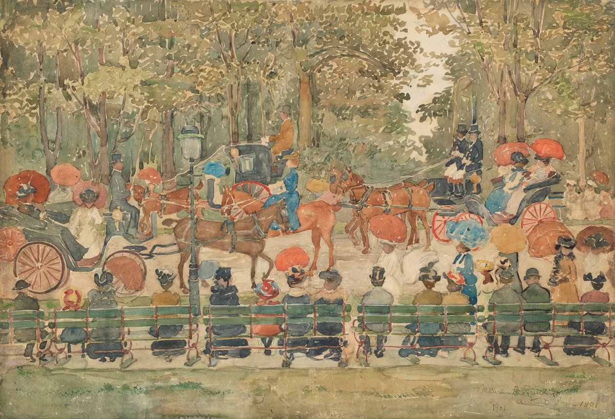 Keskuspuisto, 1901 tekijältä Maurice Brazil Prendergast