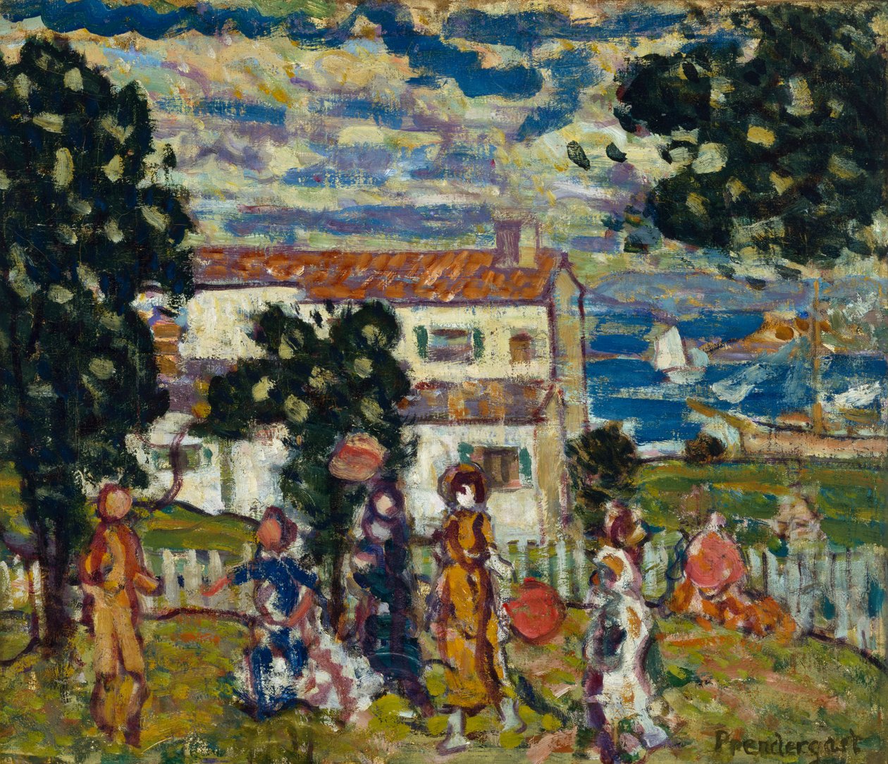 New England Village, 1912-14 tekijältä Maurice Brazil Prendergast