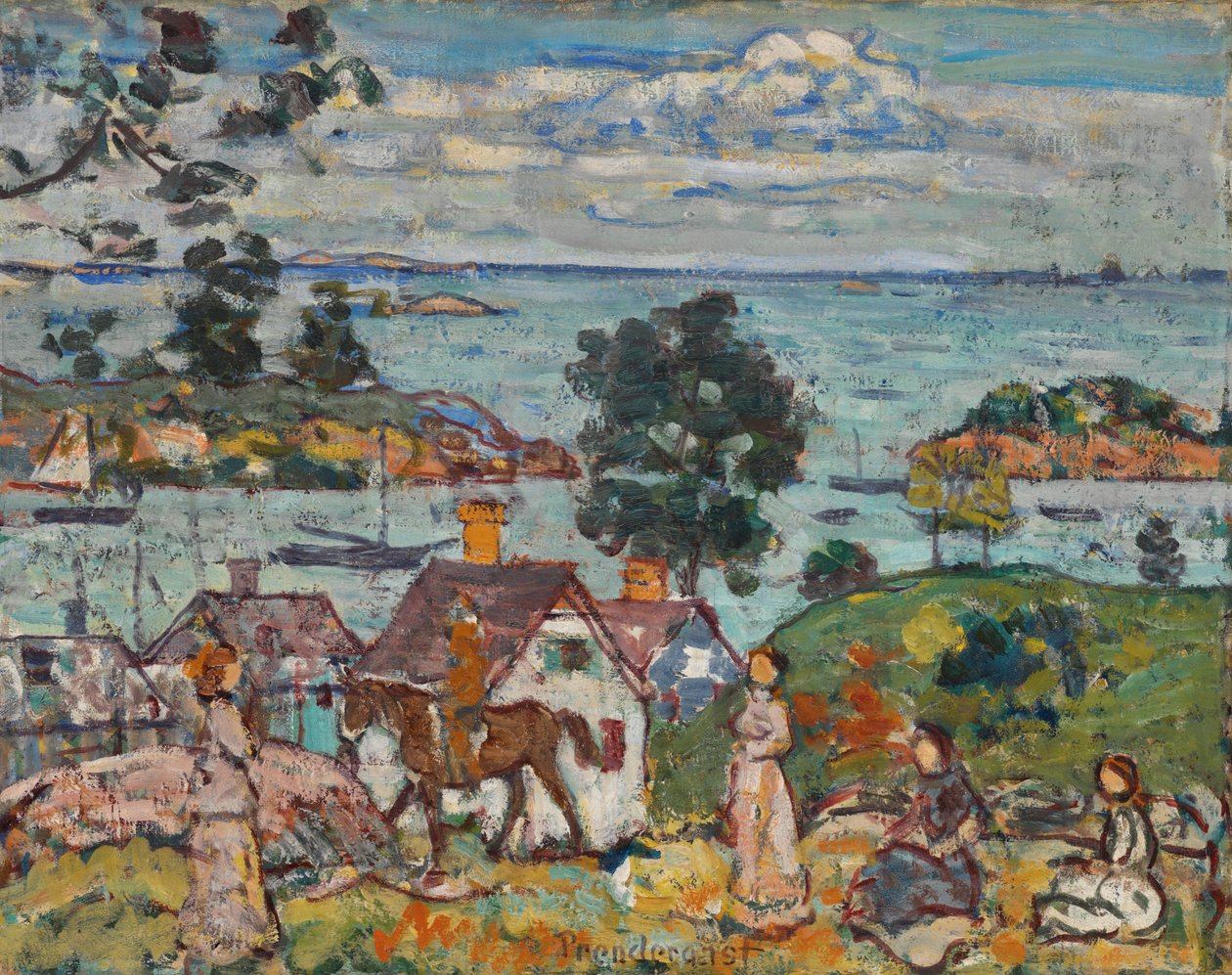 Water Inlet and House, Glouster Harbor, 1916-18 tekijältä Maurice Brazil Prendergast