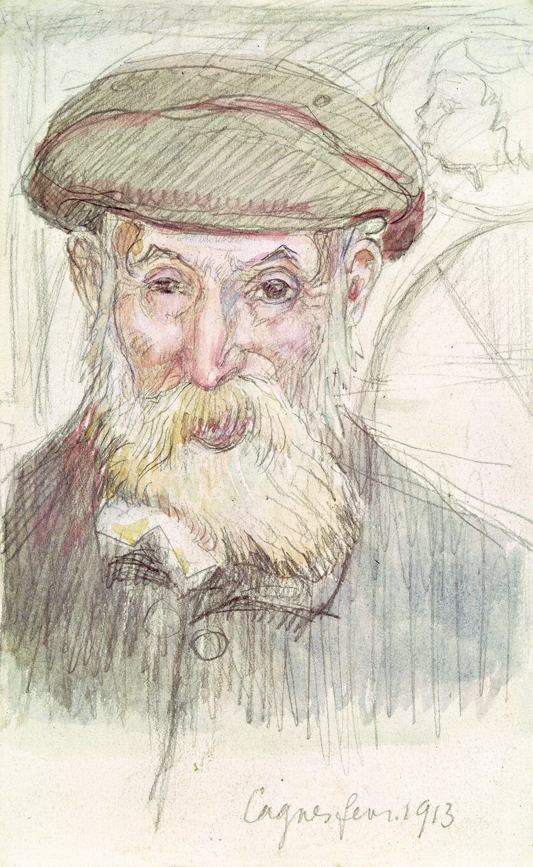Pierre Auguste Renoirin (1841-1919) muotokuva Cagnesissa, 1913 (kynä ja wc paperilla) tekijältä Maurice Denis