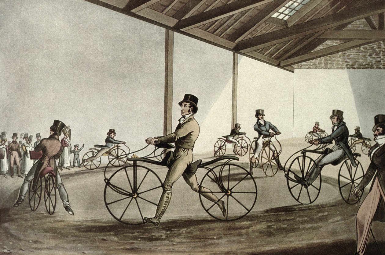 Dennis Johnsonin patentoima jalankulkijan opetusohjelma, n. 1819 tekijältä Maurice Rousseau