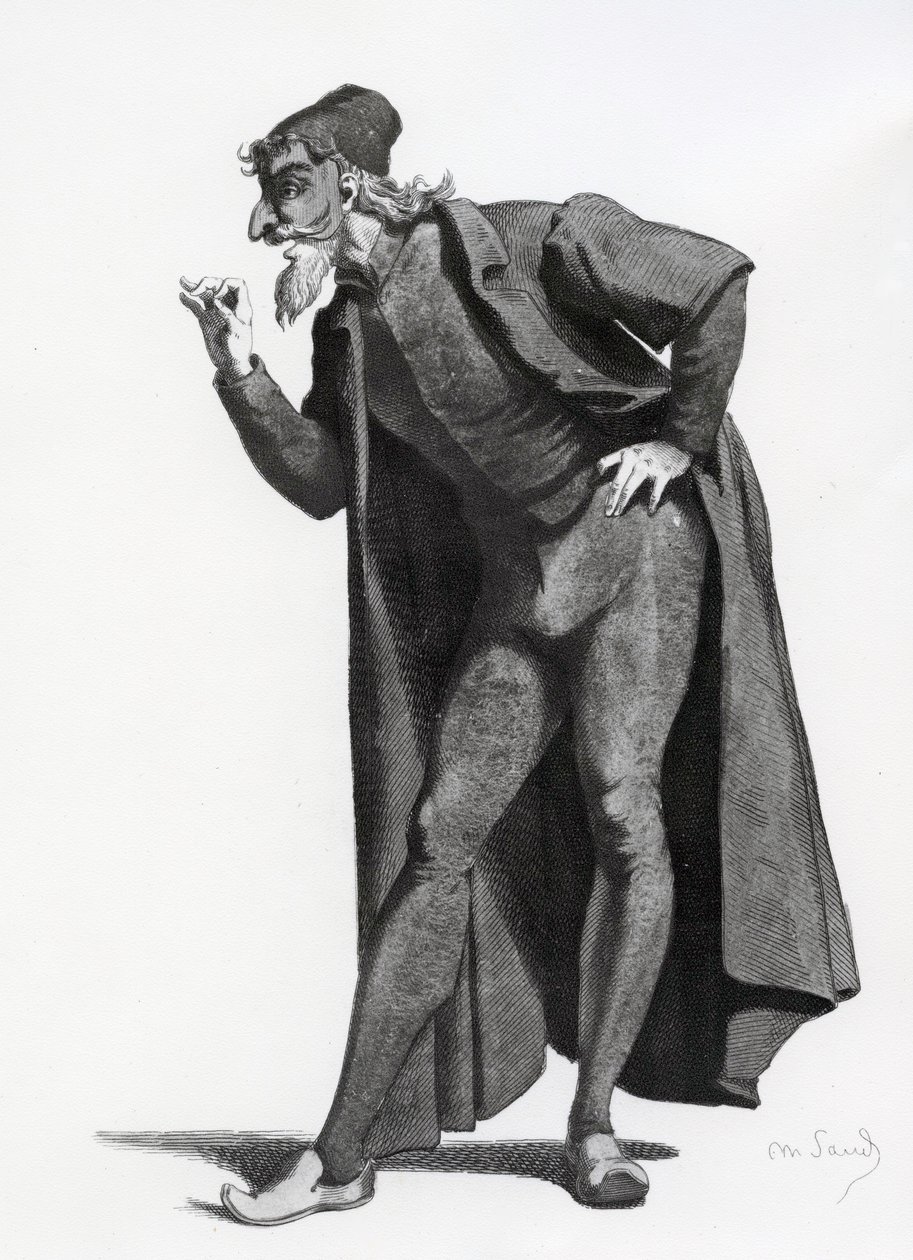 Kuvitus Masques et Buffonsista, 1862 tekijältä Maurice Sand